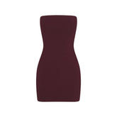 COTTON JERSEY MINI TUBE DRESS | CURRANT