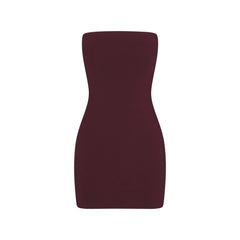 COTTON JERSEY MINI TUBE DRESS | CURRANT