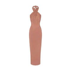 SMOOTH LAYERS CONVERTIBLE LONG DRESS | NUTMEG