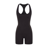 NikeSKIMS MATTE SHINE MIX RACERBACK 5" ONE PIECE | OBSIDIAN AND IGNEOUS