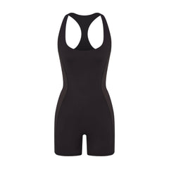 NikeSKIMS MATTE SHINE MIX RACERBACK 5" ONE PIECE | OBSIDIAN AND IGNEOUS