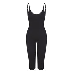 SMOOTH LAYERS CAPRI CATSUIT | OBSIDIAN