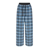 OUTDOOR FLANNEL OVERSIZED DOUBLE WAISTBAND PANT | AZURE PLAID