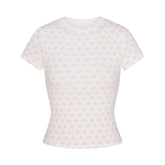 COTTON RIB T-SHIRT | OCHRE HORSESHOE PRINT