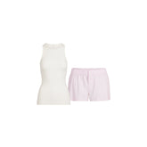 COTTON POPLIN BOXER SLEEP SET | CHERRY BLOSSOM STRIPE