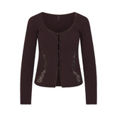 LACE KNIT LONG SLEEVE CARDIGAN | PHOENIX