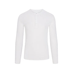 SKIMS COTTON RIB MENS HENLEY | CHALK