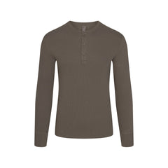 SKIMS COTTON RIB MENS HENLEY | JUNGLE