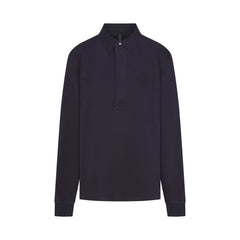 BOYFRIEND FLEECE OVERSIZED POLO | BLUE BLACK