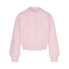 COTTON FLEECE SHRUNKEN CARDIGAN | CHERRY BLOSSOM