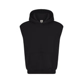 FLEECE LOUNGE MENS SLEEVELESS HOODIE | WASHED ONYX