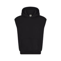 FLEECE LOUNGE MENS SLEEVELESS HOODIE | WASHED ONYX