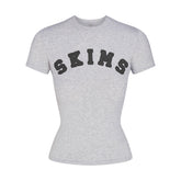 COTTON JERSEY LOGO T-SHIRT | LIGHT HEATHER GREY WITH ONYX LOGO