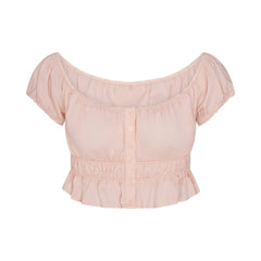 POPLIN APPAREL OFF THE SHOULDER TOP | DUSTY PINK