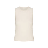 FEATHERWEIGHT CASHMERE SLEEVELESS TOP | EGRET