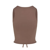 COTTON JERSEY TIE BACK TANK | AMETHYST
