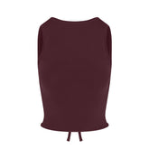 COTTON JERSEY TIE BACK TANK | CURRANT