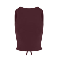 COTTON JERSEY TIE BACK TANK | CURRANT