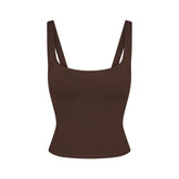 NikeSKIMS MATTE SQUARE NECK TANK | DARK SEPIA