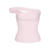 COTTON JERSEY ASYMMETRICAL TOP | CHERRY BLOSSOM