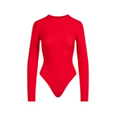 FITS EVERYBODY LONG SLEEVE CREW NECK BODYSUIT | CHERRY