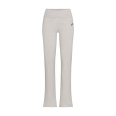 COTTON JERSEY LOGO FOLDOVER PANT | LIGHT HEATHER GREY ARCHED SKIMS PLAID