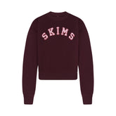 COTTON FLEECE CLASSIC CREWNECK | CURRANT ARCHED SKIMS PLAID