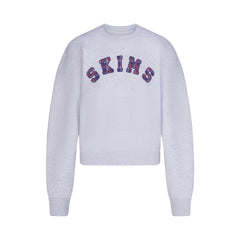 COTTON FLEECE CLASSIC CREWNECK | LIGHT HEATHER GREY ARCHED SKIMS PLAID