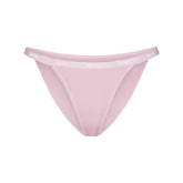 LIGHTWEIGHT COTTON LOGO PICOT STRING BIKINI | PEONY