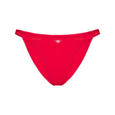 LIGHTWEIGHT COTTON LOGO PICOT STRING BIKINI | RUBY TONAL