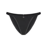 LIGHTWEIGHT COTTON LOGO PICOT STRING BIKINI | SOOT