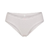LIGHTWEIGHT COTTON POINTELLE LACE BRIEF | SNOW PEONY PIN DOT