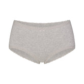 LIGHTWEIGHT COTTON LACE BOY SHORT | LIGHT HEATHER GREY