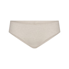 LIGHTWEIGHT COTTON RUCHED BACK HIPSTER | OATMEAL HEATHER