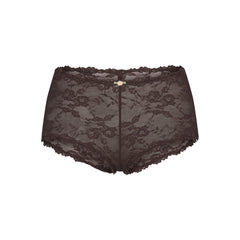 STRETCH LACE BOY SHORT | ESPRESSO