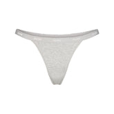 LIGHTWEIGHT COTTON LOGO PICOT THONG | LIGHT HEATHER GREY