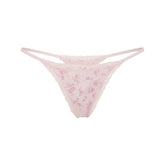 LIGHTWEIGHT COTTON POINTELLE LACE STRING THONG | BLOOM DAINTY FLORAL