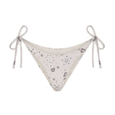 SIGNATURE SWIM DIPPED TIE BIKINI BOTTOM | ECRU BANDANA PRINT