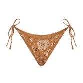 SIGNATURE SWIM DIPPED TIE BIKINI BOTTOM | ALMOND BANDANA