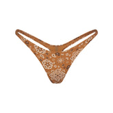 SIGNATURE SWIM THONG BIKINI BOTTOM | ALMOND BANDANA
