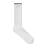 SKIMS SOCKS RIBBED CREW LOGO SOCK | SNOW AND LIGHT HEATHER GREY