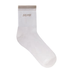 SKIMS SOCKS RIBBED QUARTER CREW LOGO SOCK | SNOW AND STONE