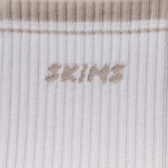 SKIMS SOCKS RIBBED QUARTER CREW LOGO SOCK | SNOW AND STONE