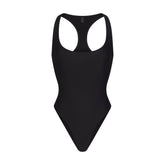 ICONIC SWIM RACERBACK ONE PIECE | OBSIDIAN