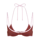 SIGNATURE SWIM LAYERED PLUNGE BIKINI TOP | HENNA CONTRAST