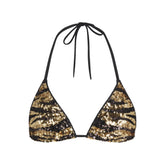 ICONIC SWIM SEQUIN TRIANGLE BIKINI TOP | BISCOTTI SEQUINED ZEBRA