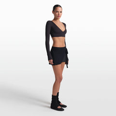 NikeSKIMS STRETCH KNIT WRAP SKIRT | OBSIDIAN
