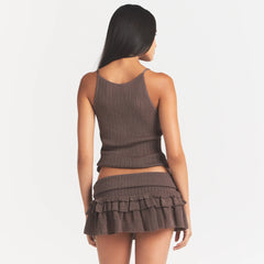 SHEER KNIT PLUNGE TANK | AMETHYST