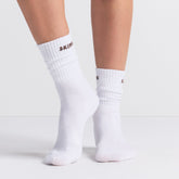 SKIMS SOCKS RIBBED CREW LOGO SOCK 3-PACK | SNOW