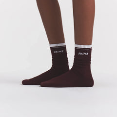 SKIMS SOCKS RIBBED CREW LOGO SOCK 3-PACK | CURRANT SNOW MULTI